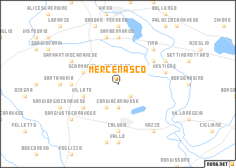 map of Mercenasco