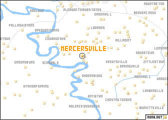 map of Mercersville