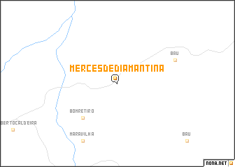 map of Mercês de Diamantina