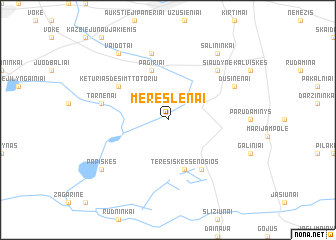 map of Merešlėnai