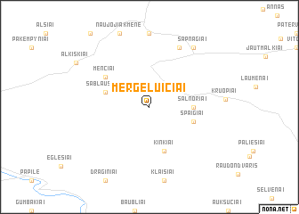 map of Mergeluičiai
