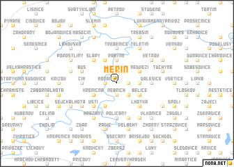 map of Měřín