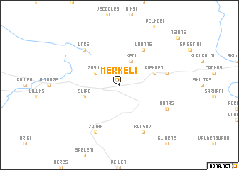 map of Merķeļi
