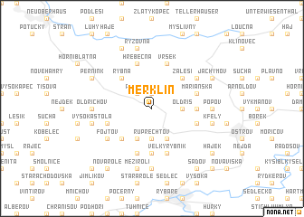 map of Merklín