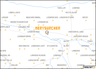 map of Méry-sur-Cher