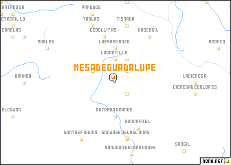 map of Mesa de Guadalupe