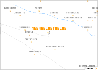 map of Mesa de las Tablas