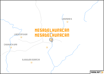 map of Mesa del Huracan