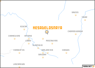 map of Mesa de los Naya