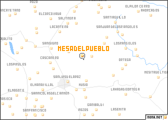 map of Mesa del Pueblo