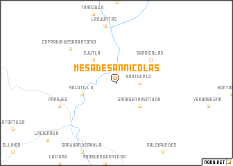 map of Mesa de San Nicolás