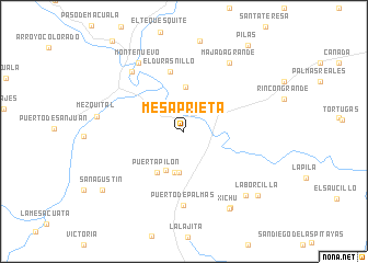 map of Mesa Prieta