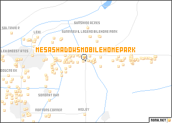 map of Mesa Shadows Mobile Home Park