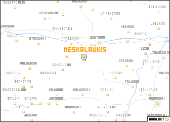 map of Meškalaukis