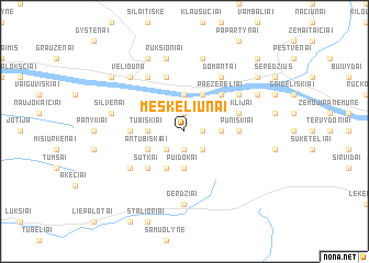 map of Meškeliūnai
