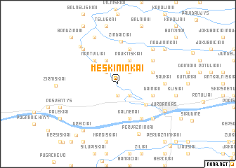 map of Meškininkai