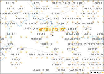 map of Mesnil-Église