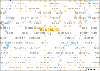 map of Městečko