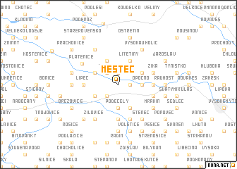 map of Městec