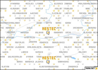 map of Městec