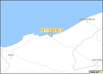 map of Metis Beach