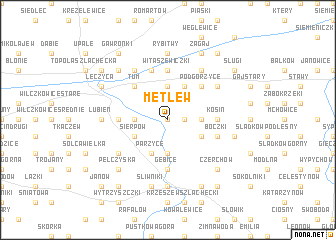 map of Mętlew