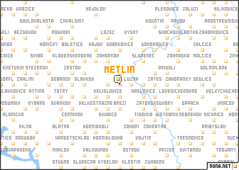 map of Metlín