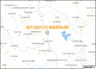 map of Metzquititla de Amajac