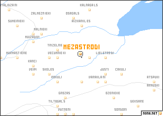 map of Mežastrodi