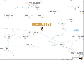 map of Mezhilesʼye