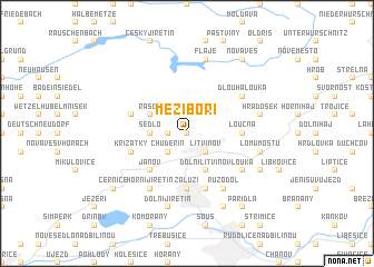 map of Meziboři