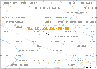 map of Mézières-sous-Lavardin