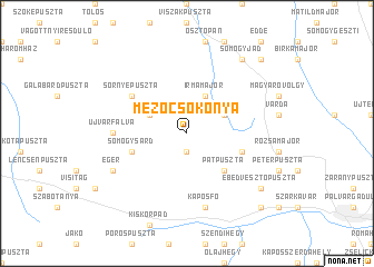 map of Mezőcsokonya