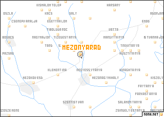 map of Mezőnyárád