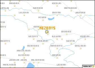 map of Mežonys