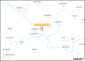 map of Mianjiang