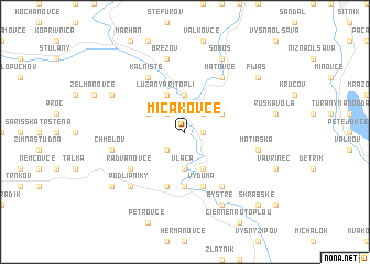 map of Mičakovce