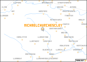 map of Michaelchurch Escley