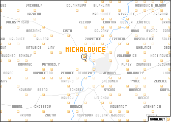 map of Michalovice