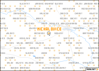 map of Michalovice