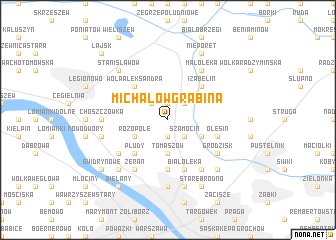 map of Michałów Grabina