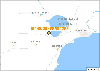 map of Michiwaukee Shores