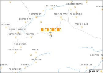 map of Michoacán