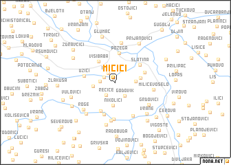 map of Mićići