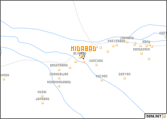 map of Mīdābād