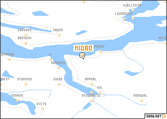 map of Midbø