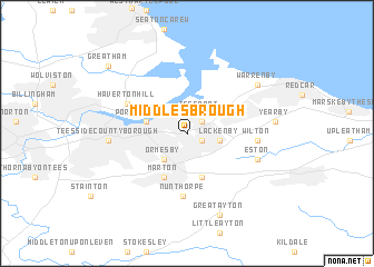 map of Middlesbrough