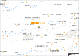 map of Middlesex