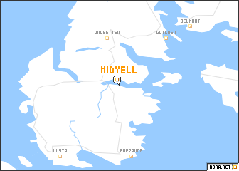 map of Mid Yell