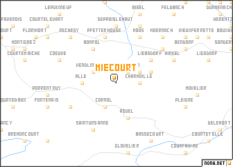 map of Miécourt